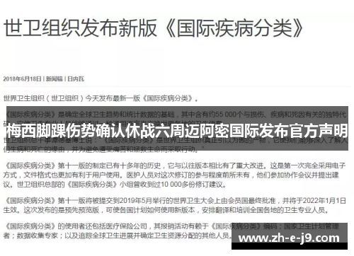 梅西脚踝伤势确认休战六周迈阿密国际发布官方声明